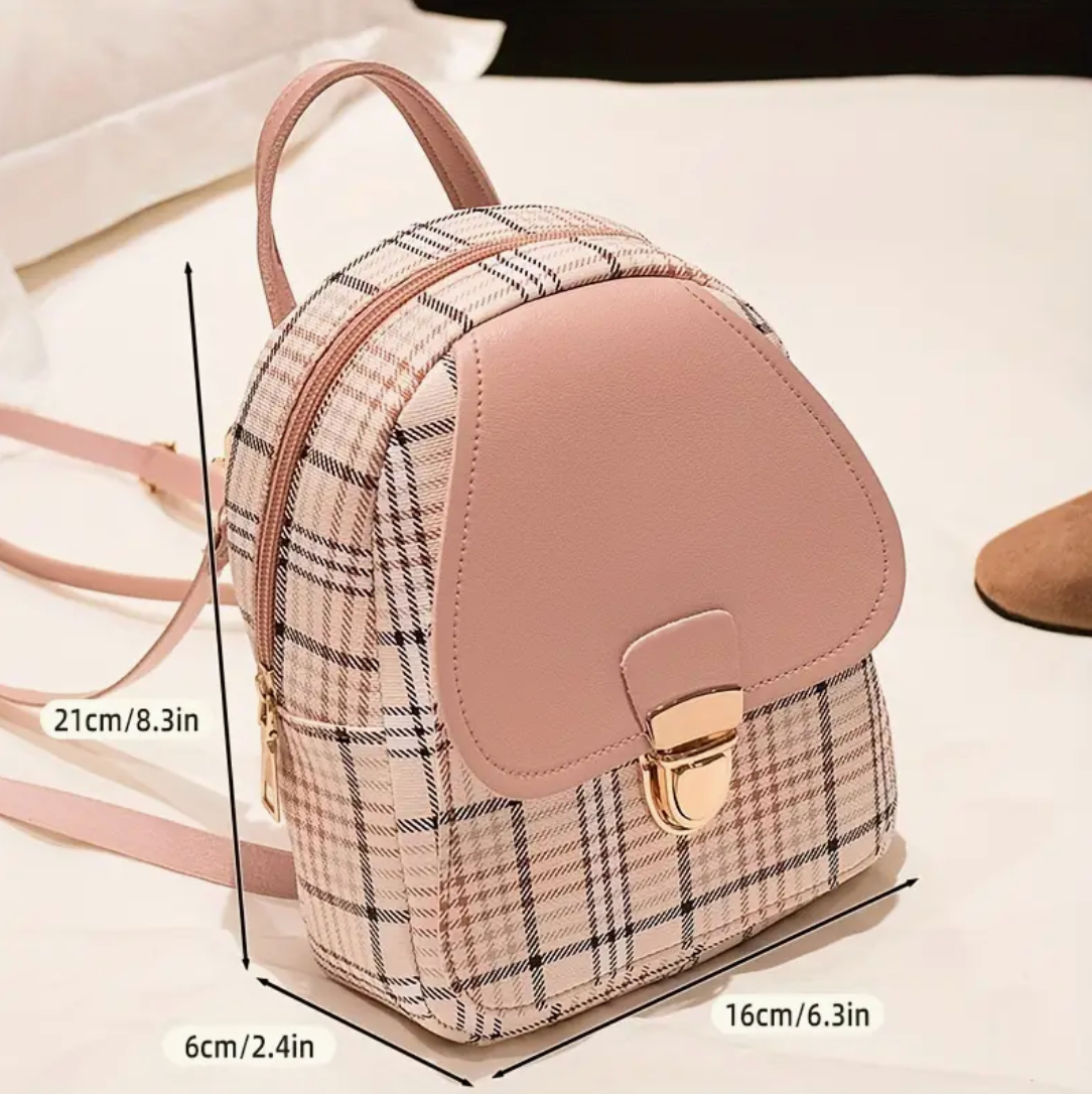 Luxury Plaid Backpack